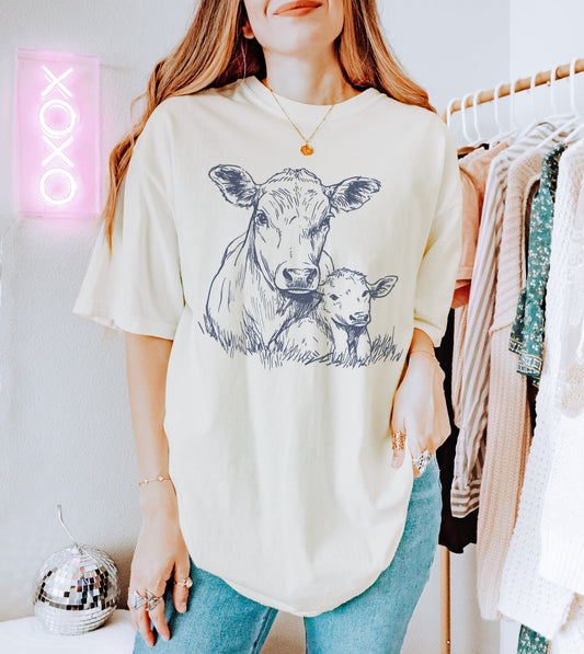 Cows Silhouette T shirt in Comfort Colors