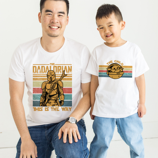 Dadalorian and child matching t shirt