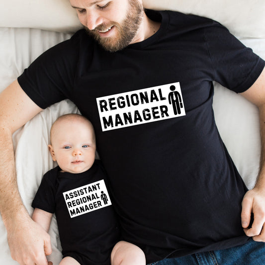 Regional Manager and Assistant Regional Manager Dad shirts