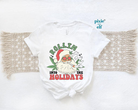 Santa Rollin into Holidays Shirt