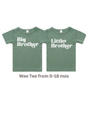 Big, Middle  and Little Brother or Sister Matching Shirts in Sage