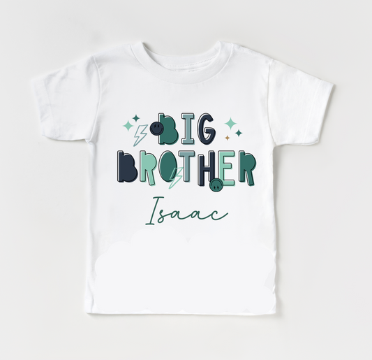 Personalised Big Brother green retro t shirt