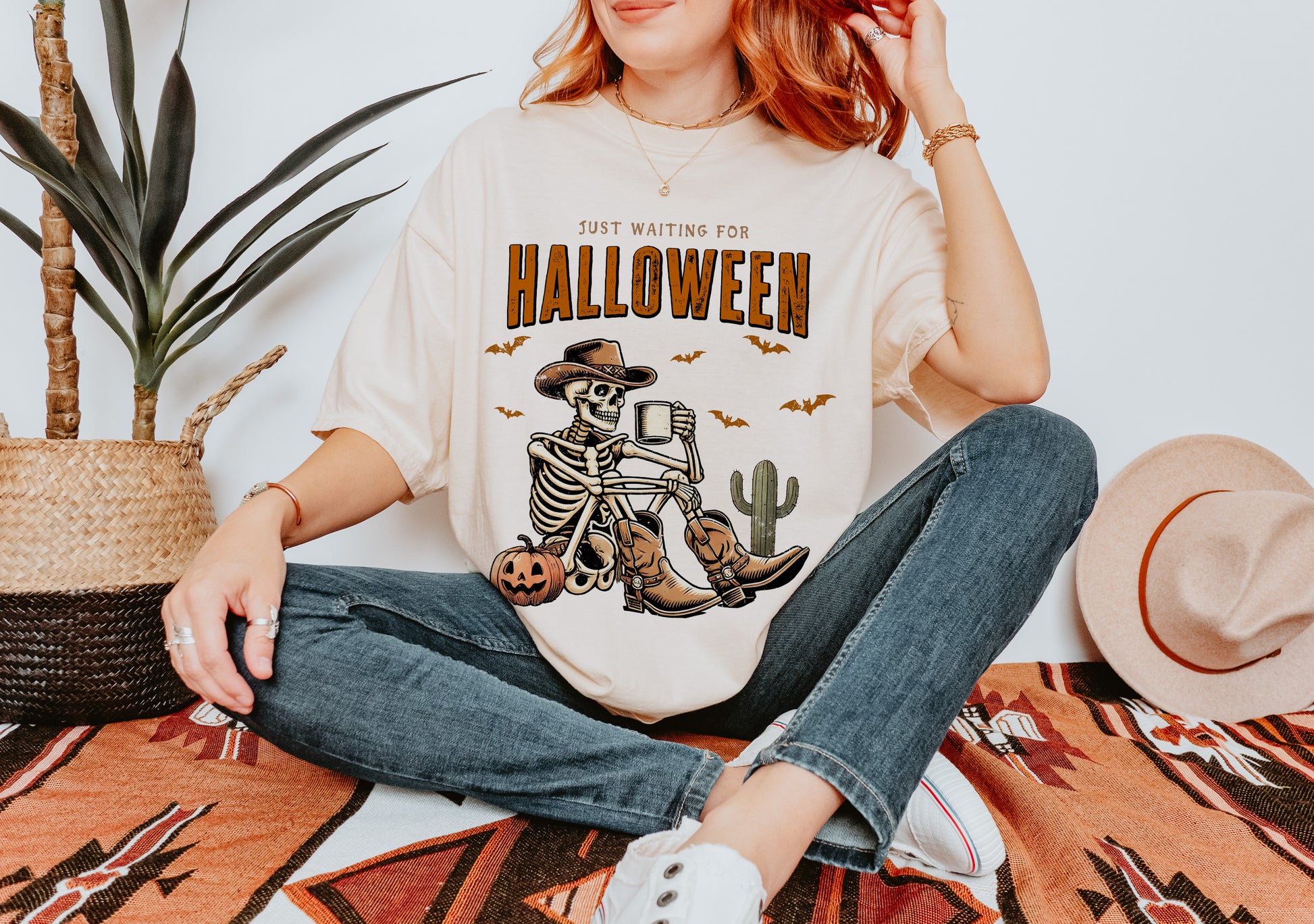 just waiting for Halloween vintage look shirt for women