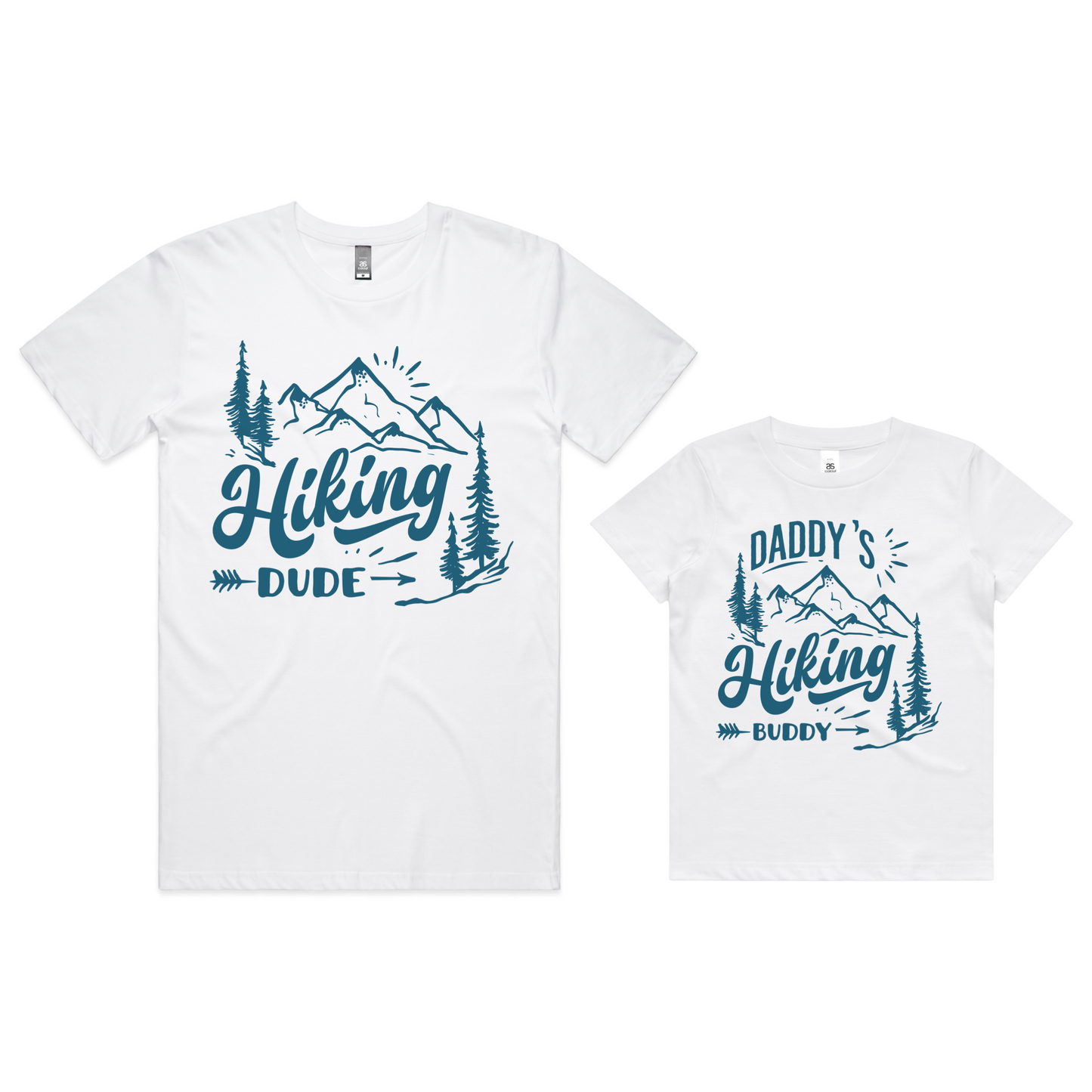 Daddy and Kid hiking buddies matching t shirt