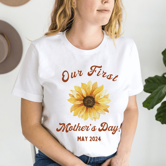 Our First Mother's Day matching sunflower t shirt