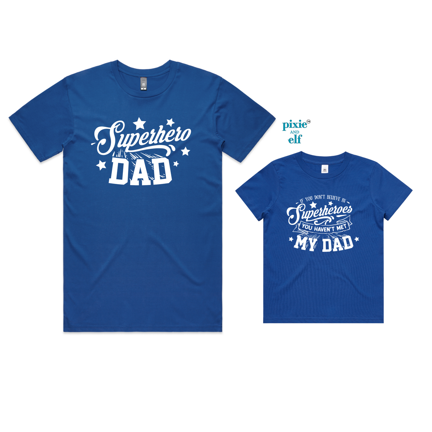 Superhero Daddy and kids matching shirts