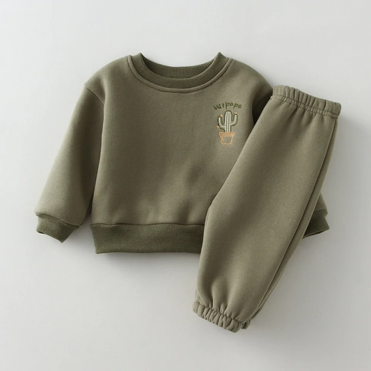 Army Green Thick Jumper and Pants Set