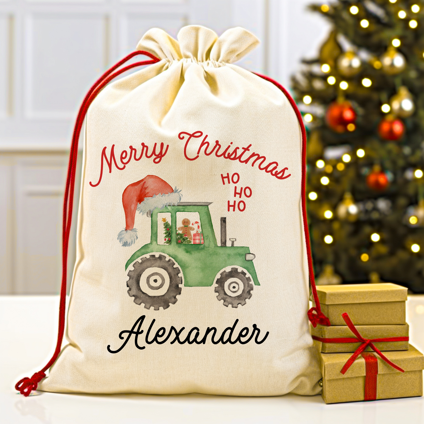 construction truck Santa Sack