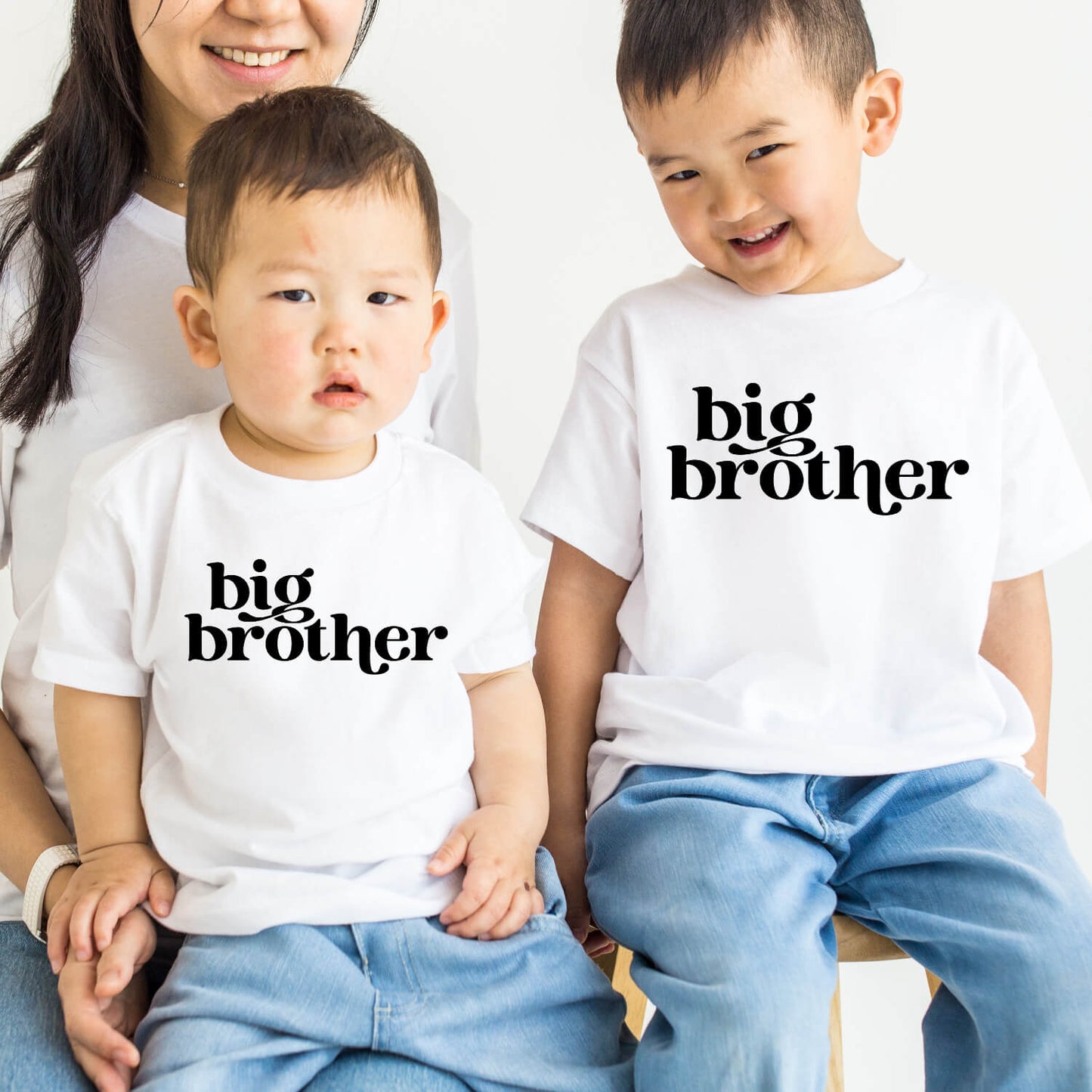 siblings wearing big brother classic shirts