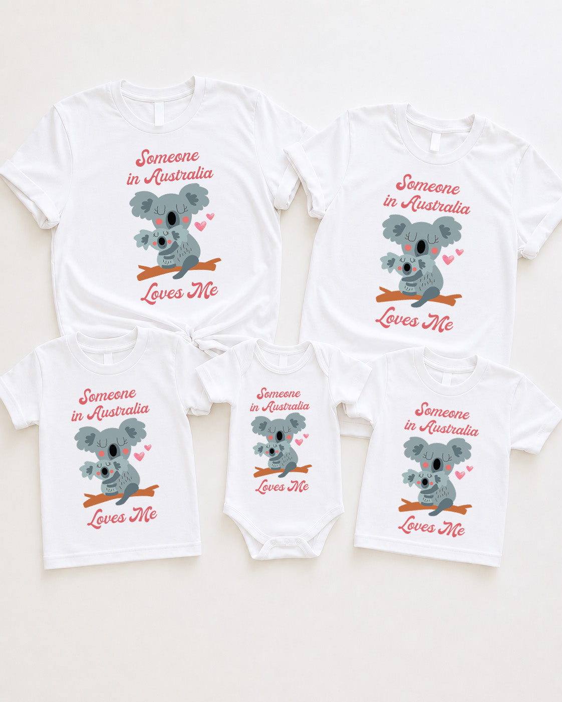 Someone in Australia Loves Me Cute Koala Family Matching T-Shirts