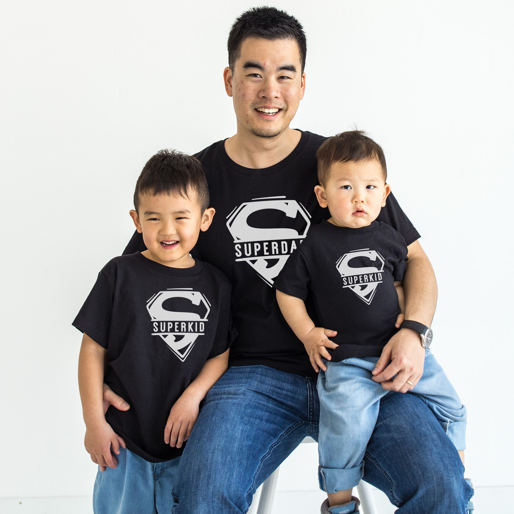 PIXIE AND ELF Super daddy matching t shirt