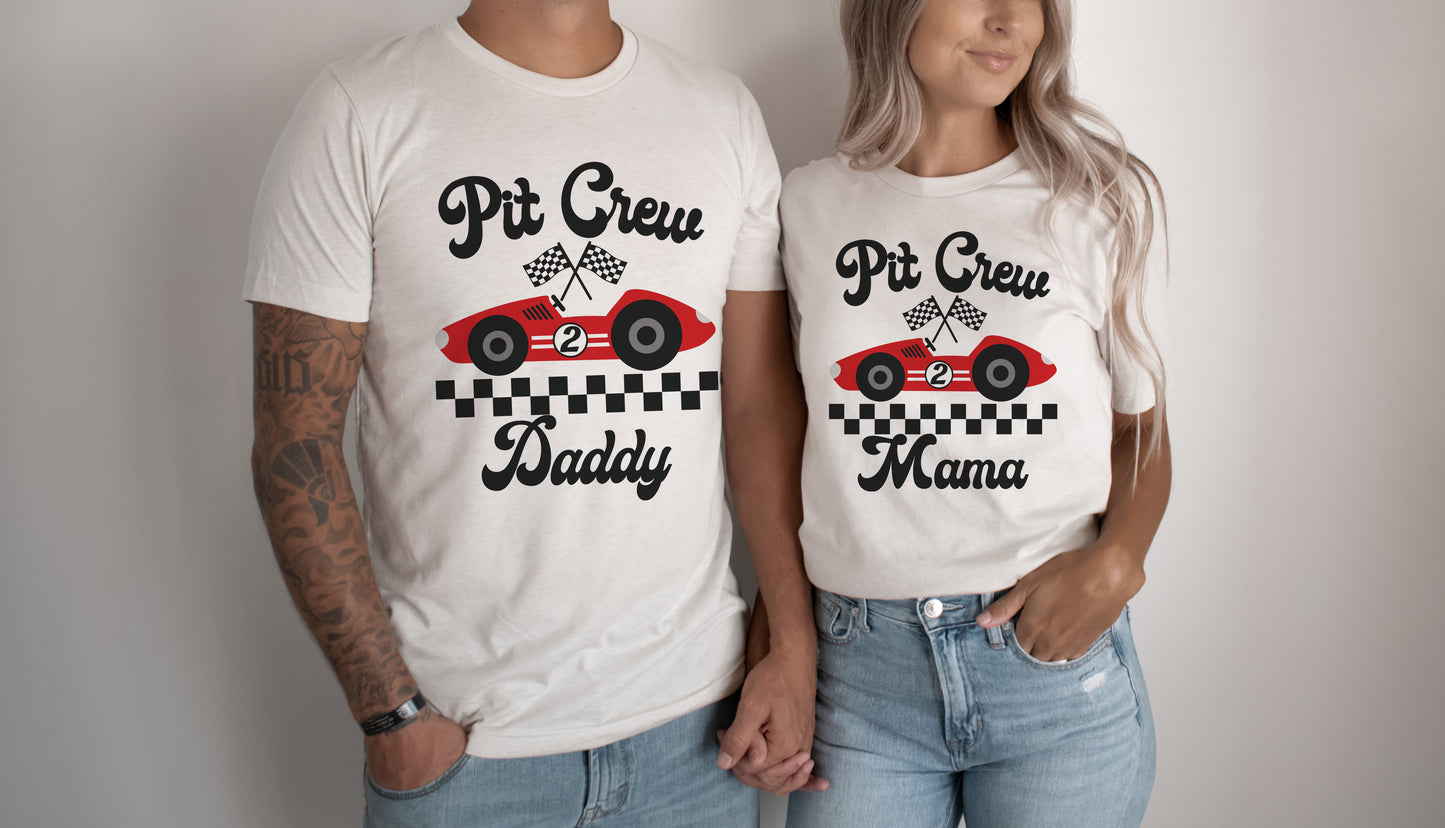 Two Fast Red car matching Birthday shirts