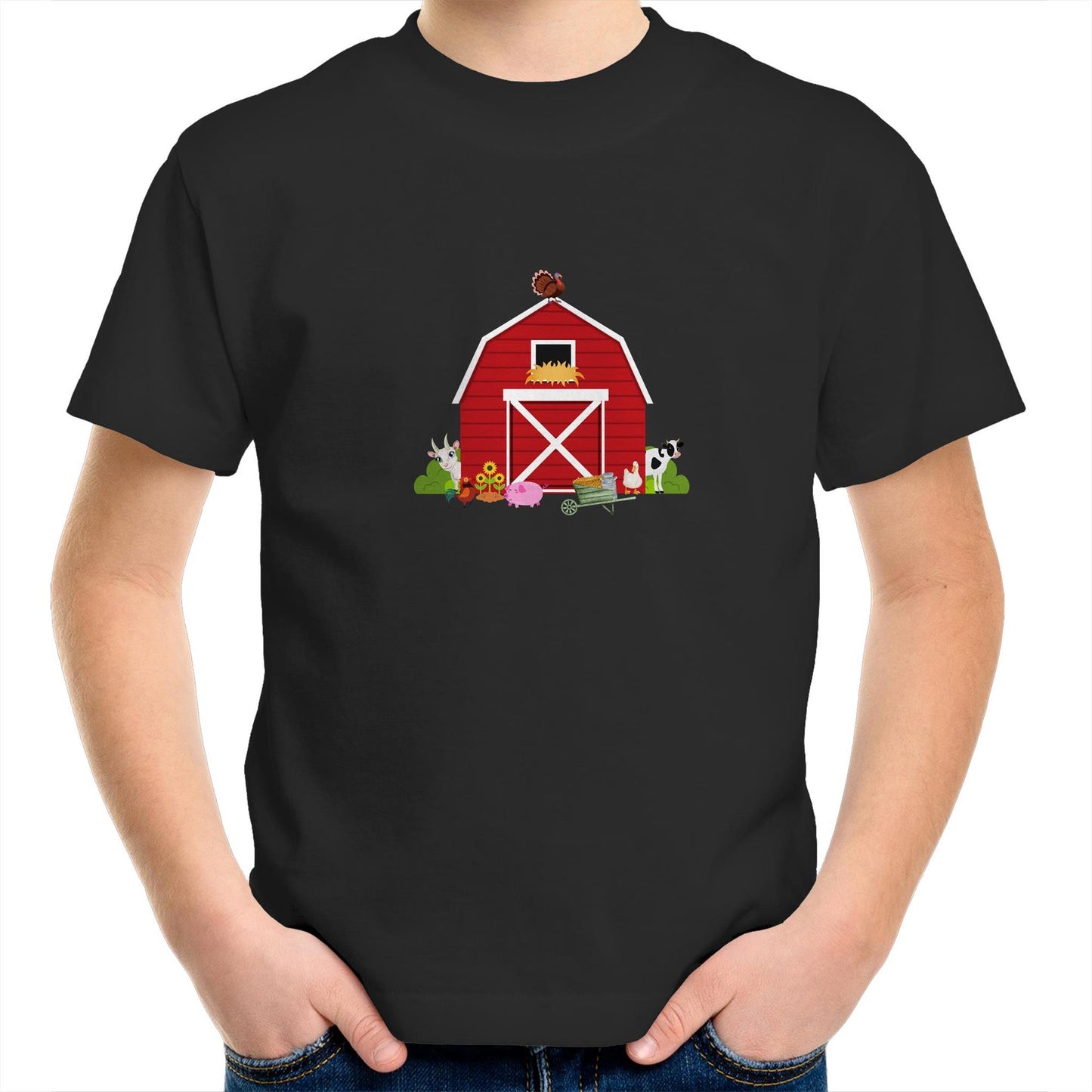 Red Farmhouse Kids Youth Crew T-Shirt