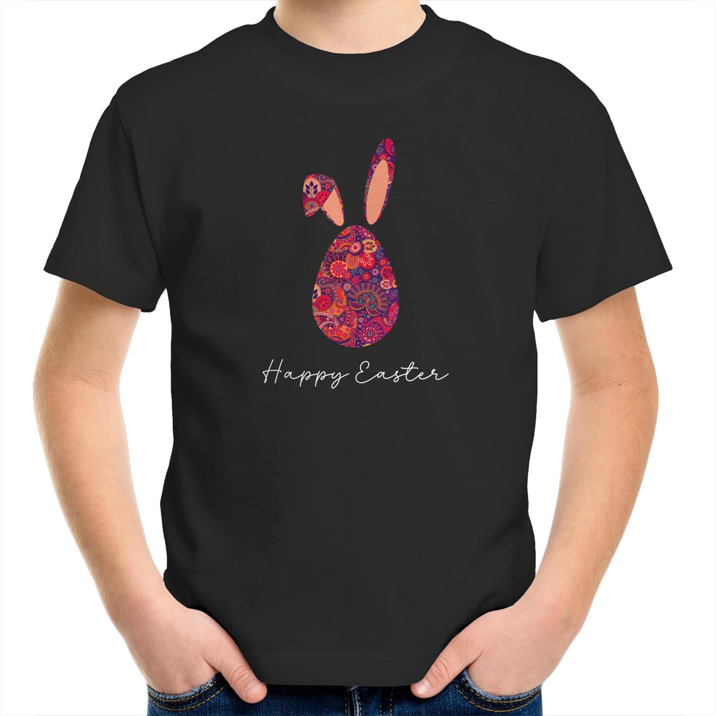 Easter Floral Bunny Egg Toddler and Kids T Shirt