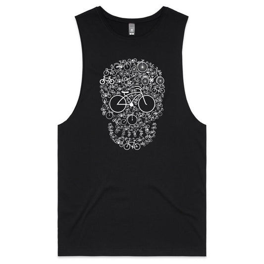 Bicycle Skull- Mens Tank Top Tee