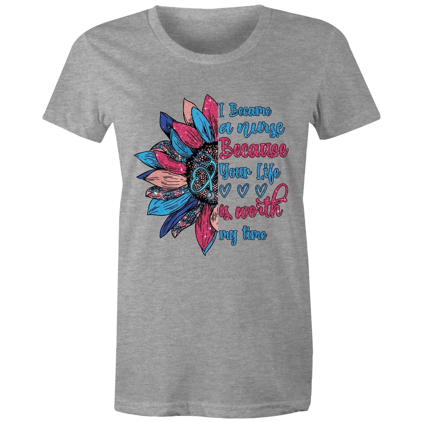 Your Life is Worth my Time Nurse Women's Maple Tee