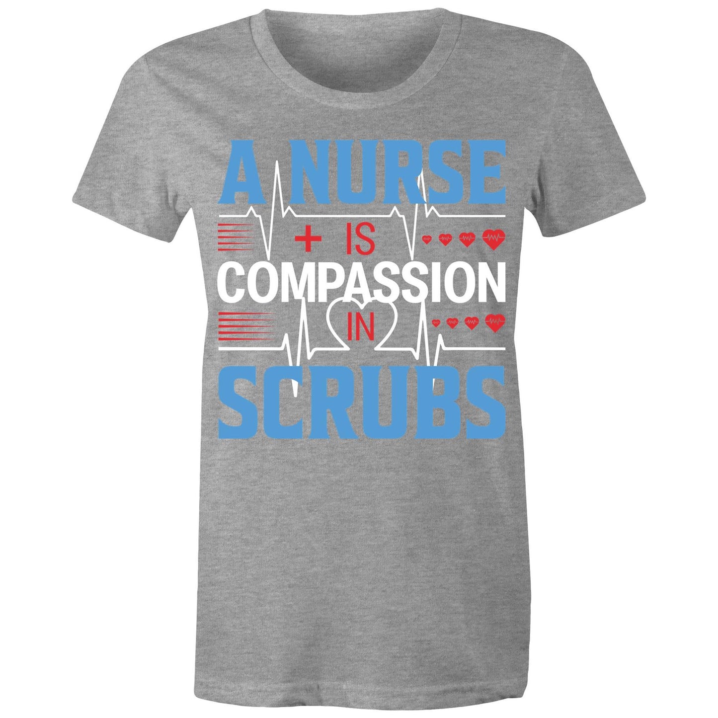 Compassion in Scrubs Nurse Women's Maple Tee