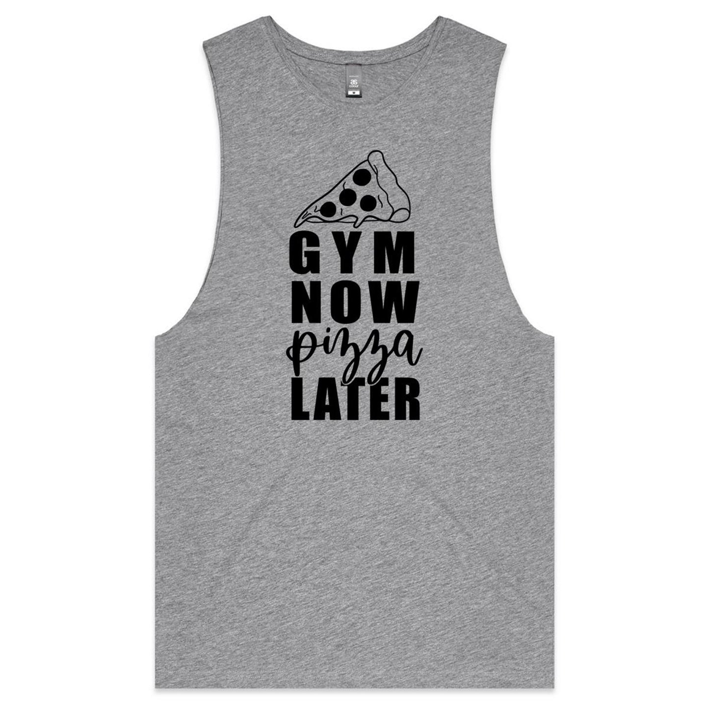 Gym Now Pizza Later Mens Tank Top Tee