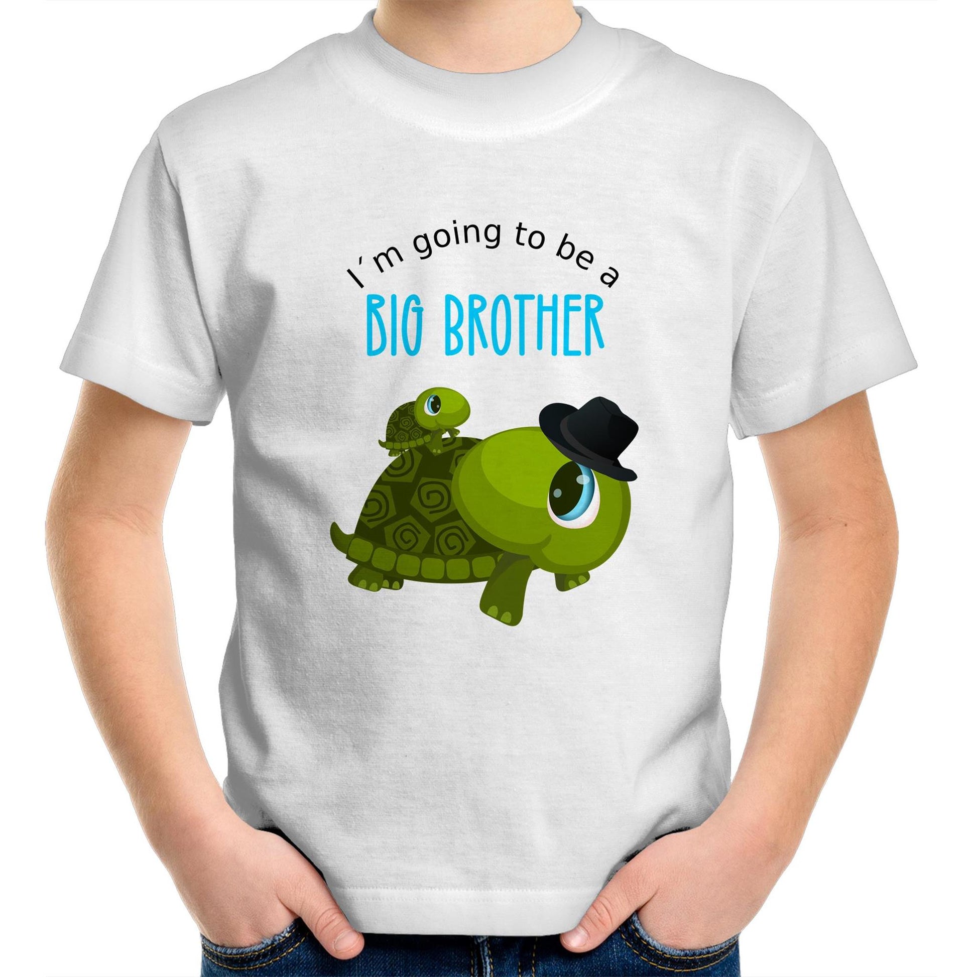 Im going to be a big brother turtle shirt in white