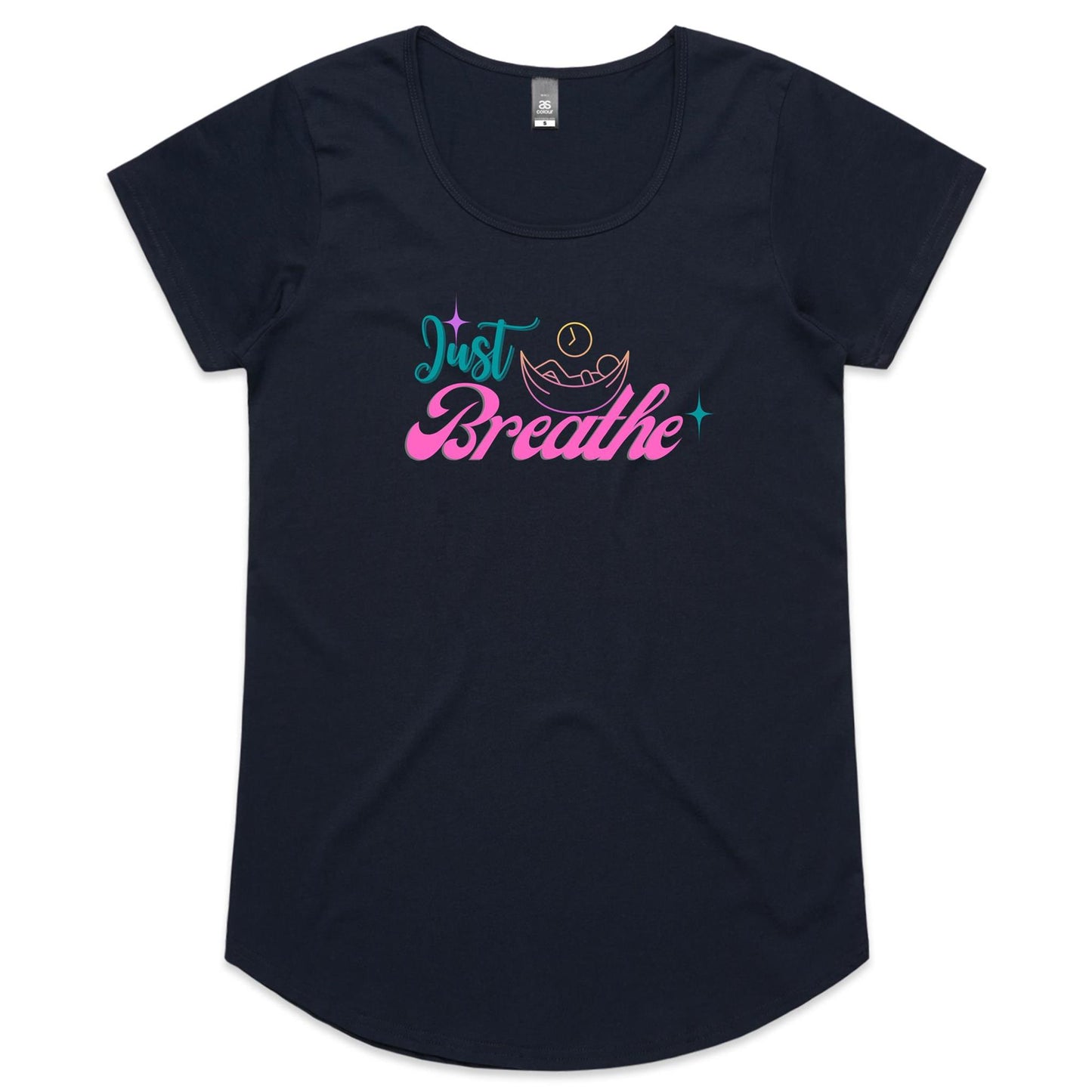 Just Breathe Womens Scoop Neck T-Shirt