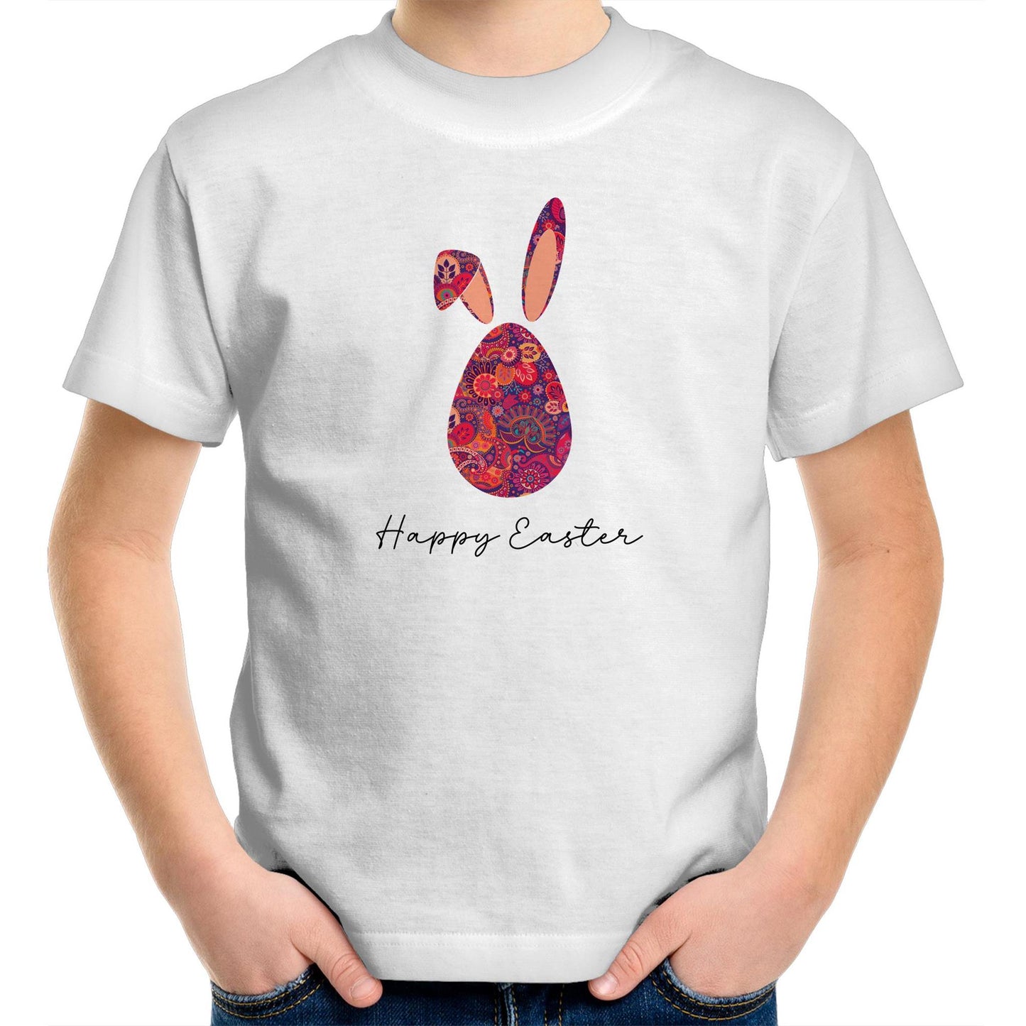 Easter Floral Bunny Egg Toddler and Kids T Shirt