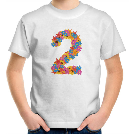 Second birthday flower number t shirt