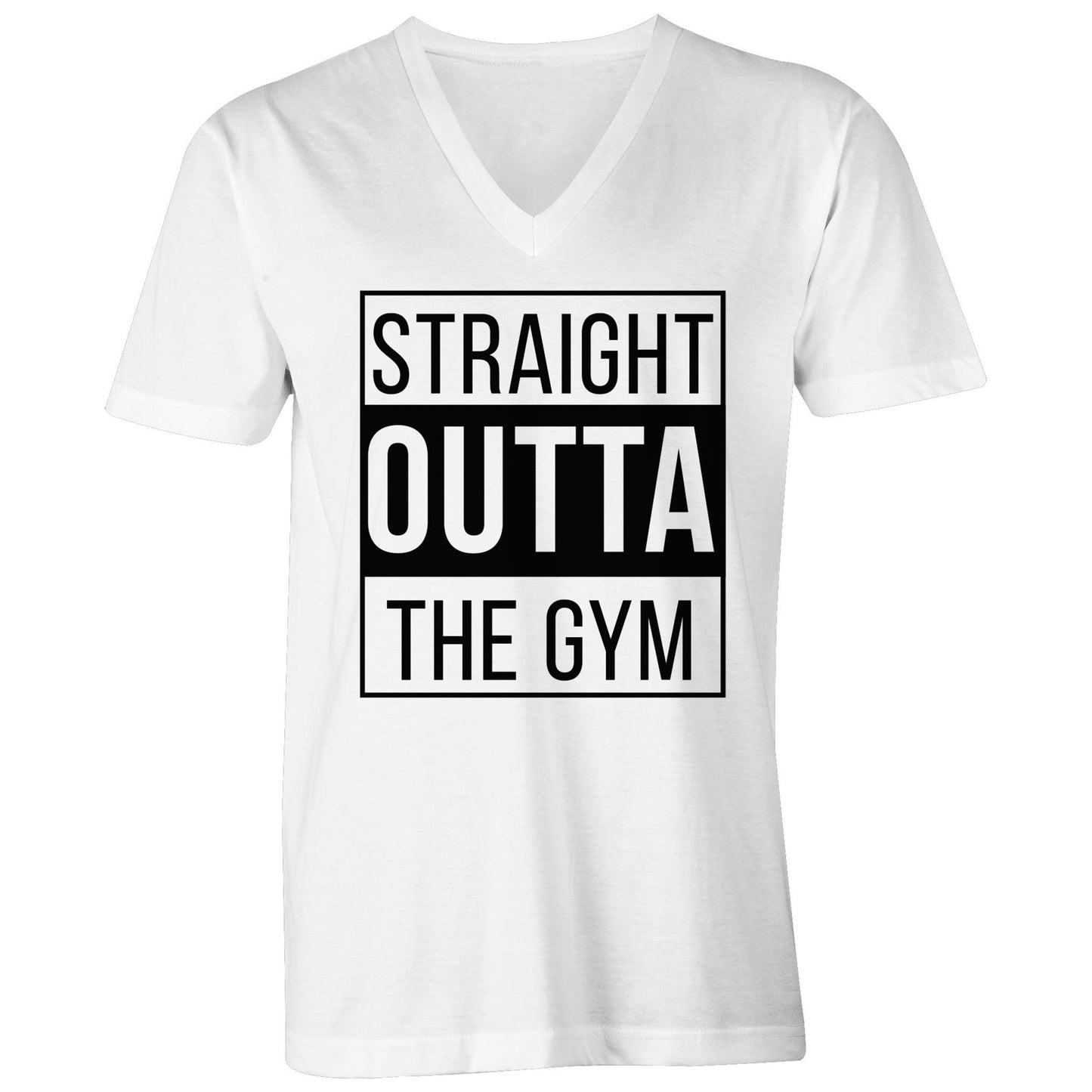 Straight Outta Gym Mens V-Neck Tee