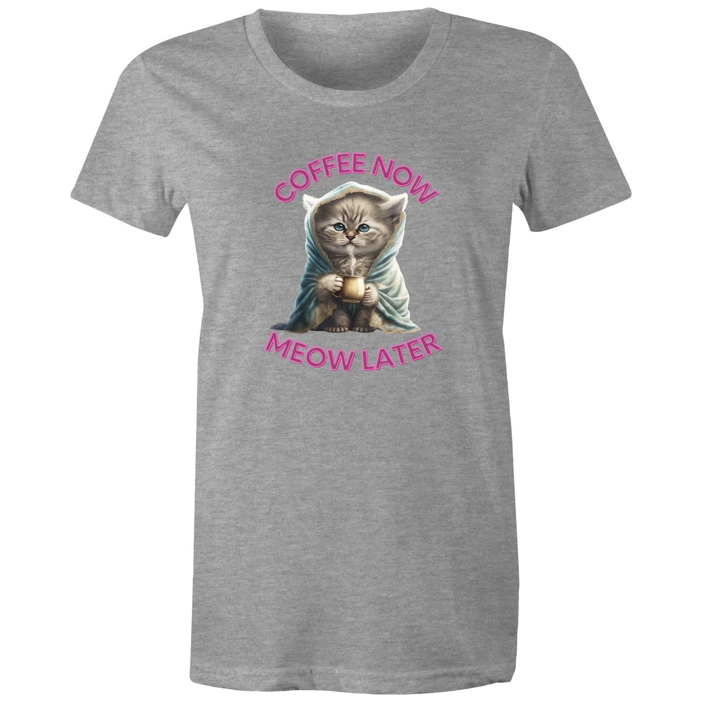 Coffee Now Meow Later Women's Maple Tee