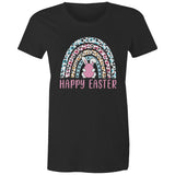 Happy Easter Rainbow with Bunny Women's T Shirt
