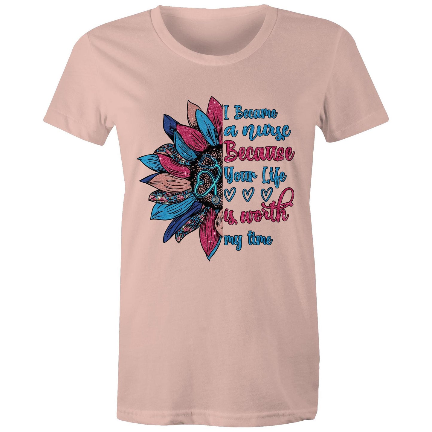 Your Life is Worth my Time Nurse Women's Maple Tee