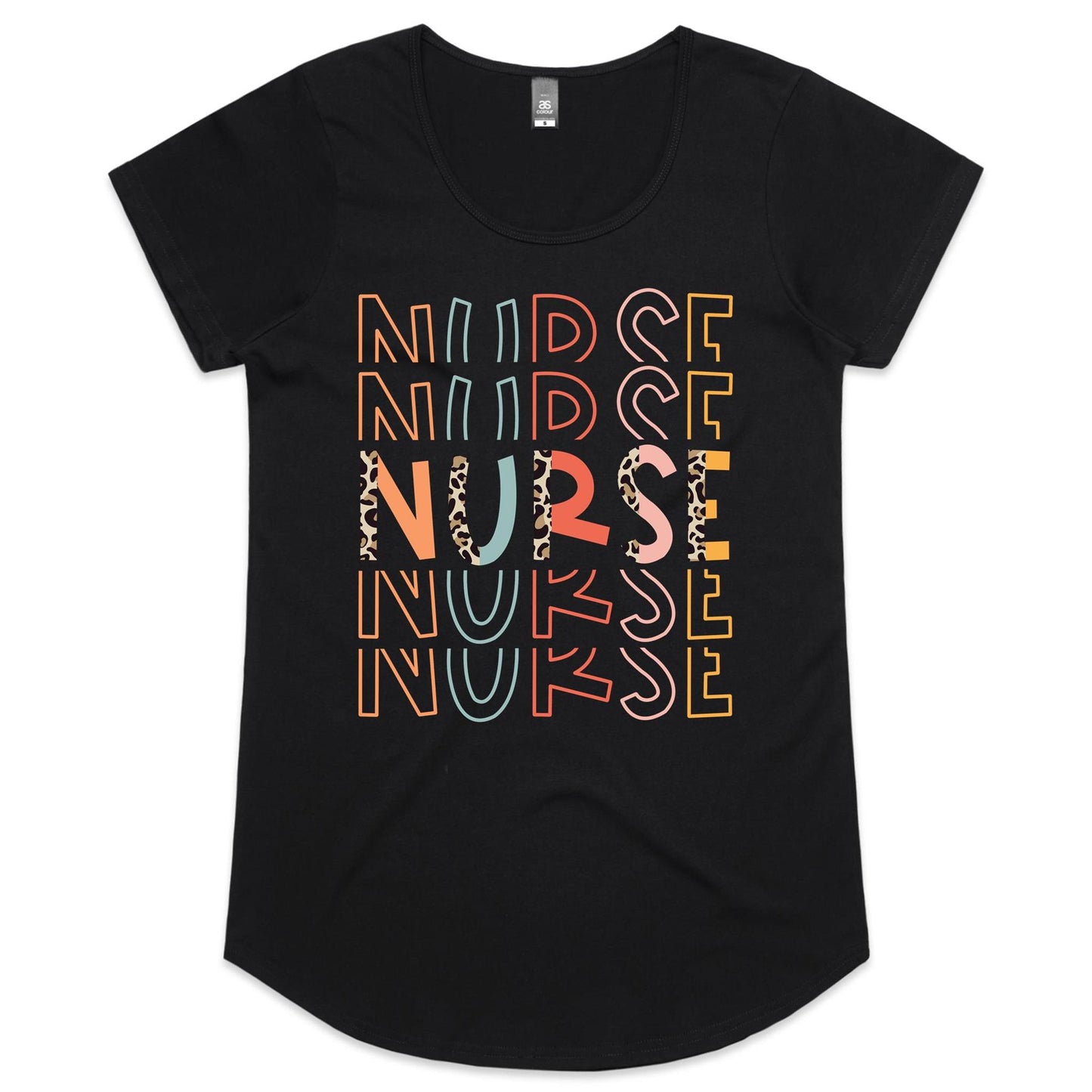 Nurse Text Womens Scoop Neck T-Shirt