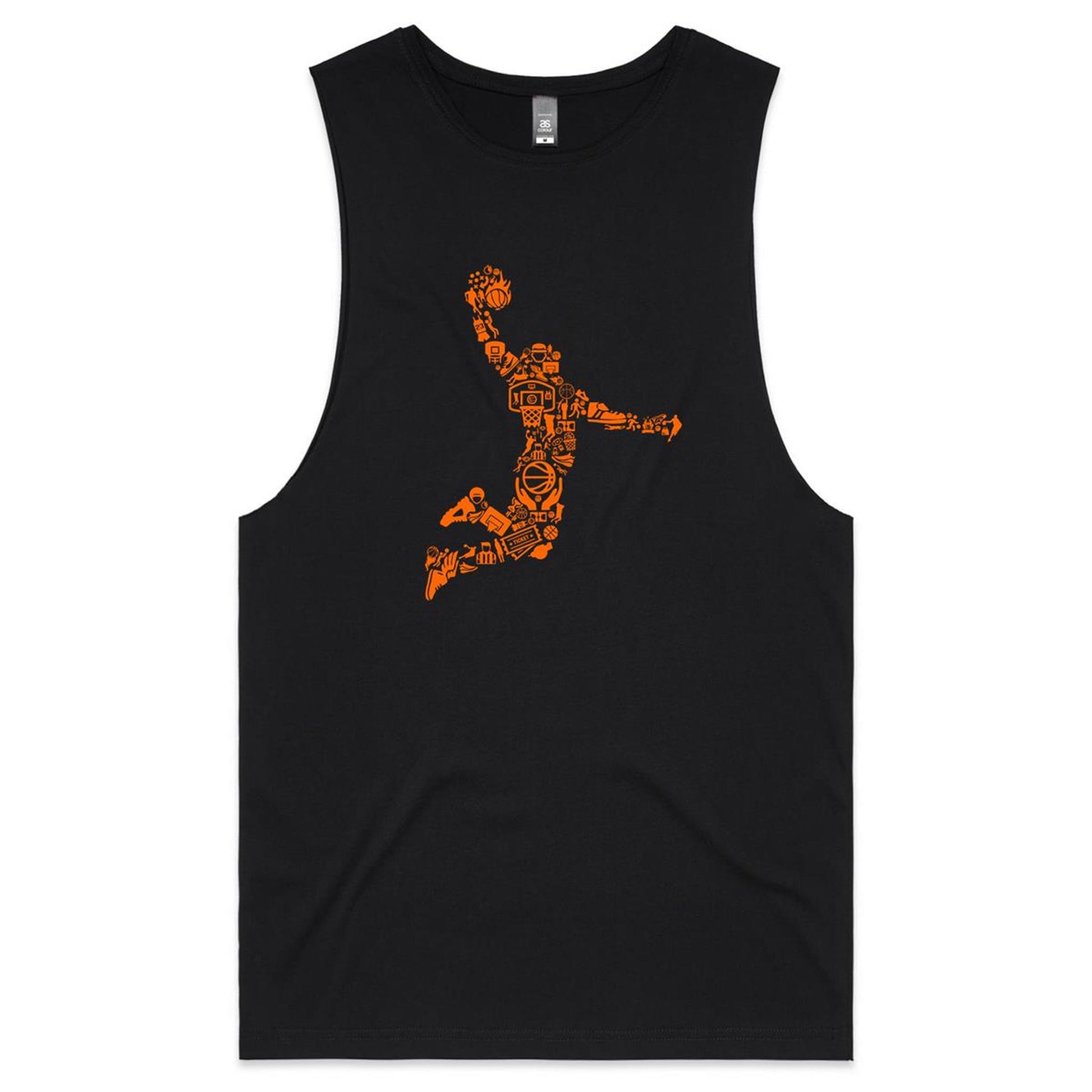 BASKETBALL PLAYER ON A BLACK TANK TOP