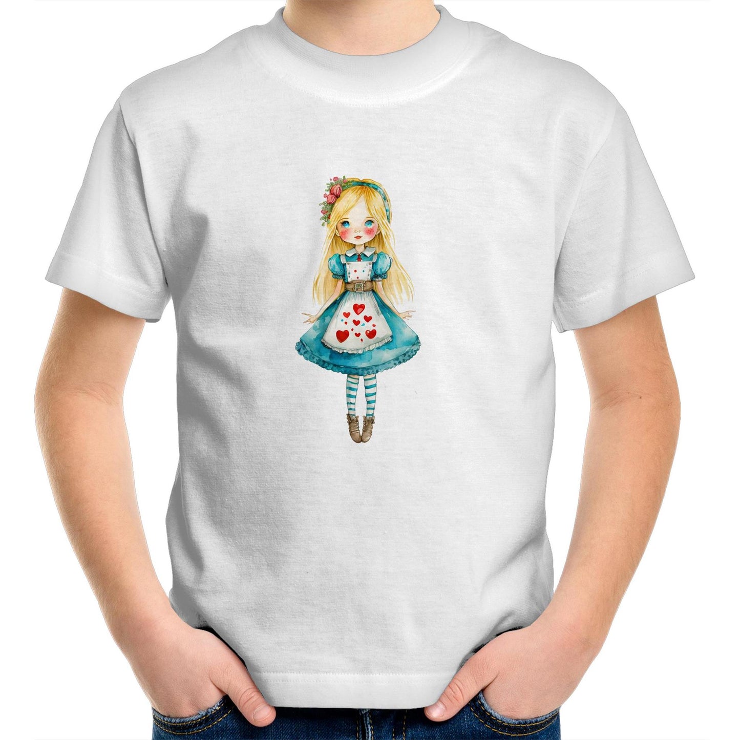 Alice in Wonderland Unisex Kids Youth Crew T-Shirt