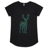 Electric Deer Womens Scoop Neck T-Shirt
