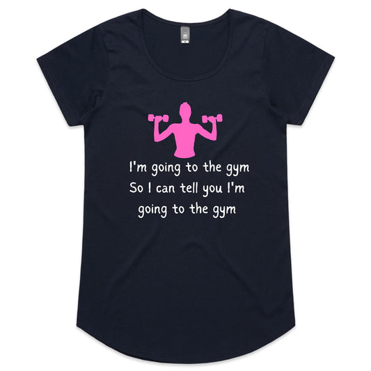GOING TO THE GYM Womens Scoop Neck T-Shirt
