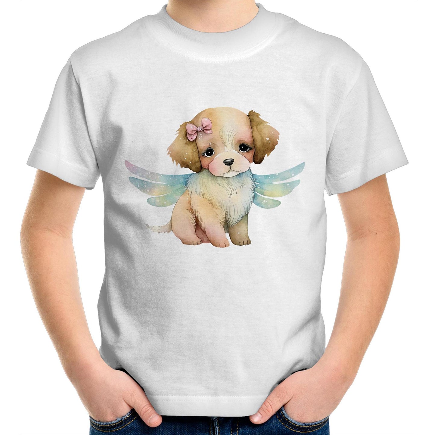 Dog Fairy Kids Youth Crew T-Shirt