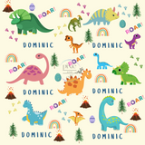 Kids Personalised Dinosaurs Throw Blanket