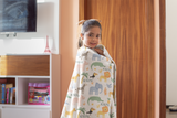 Personalised Name Throw Blanket with Jungle Safari theme for kids 50 by 60 inches