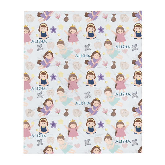 Kids Personalised Tooth Fairy Throw Blanket