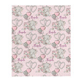 Kids Personalized Elephant Throw Blanket for kids