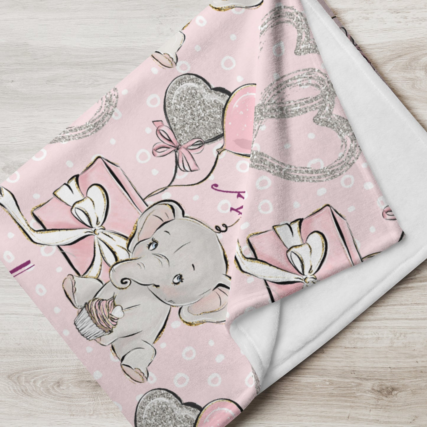 Kids Personalized Elephant Throw Blanket for kids